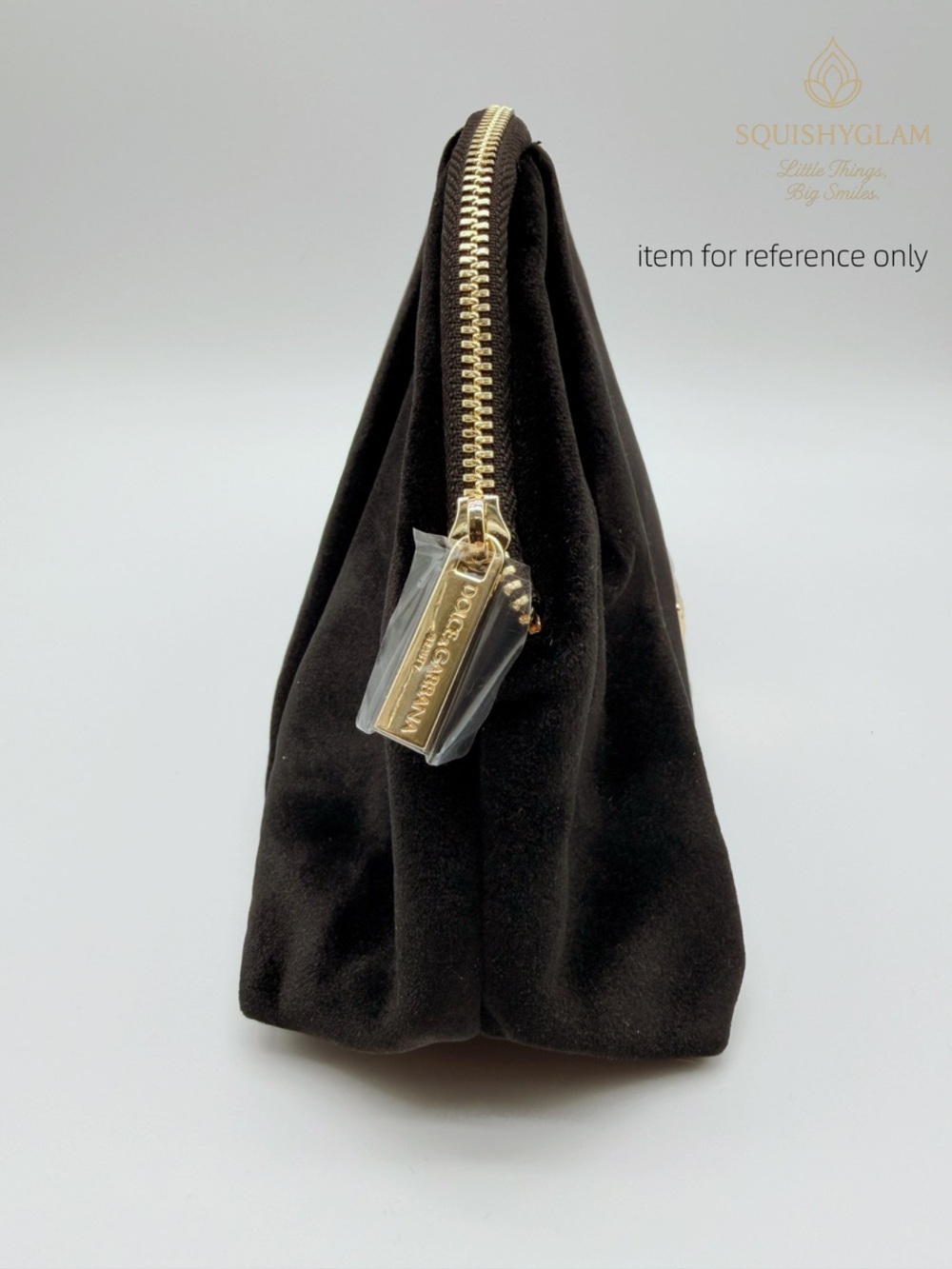 Dolce & Gabbana Black Velvet Cosmetic Clutch with Rare Gold Plaque - Picture 8 of 15